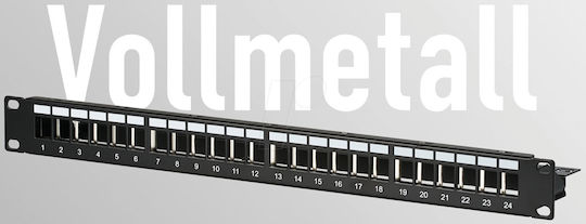 EFB Κάλυμμα Πάνελ για Rack 1U 19" 24 Θυρών Μαύρο