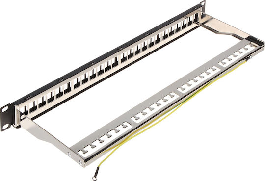 Keystone Patch Panel für Rack 1U 19" 24 Ports Schwarz