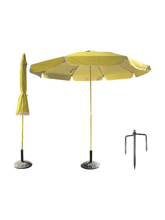 Runde Metallische Gelbe Garten- und Terrassen-Sonnenschirm Φ2.5m
