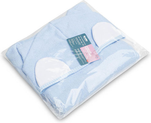 Sensillo Poncho-Halat De Baie Pentru Bebeluşi Cu Glugă Albastru 55x60cm
