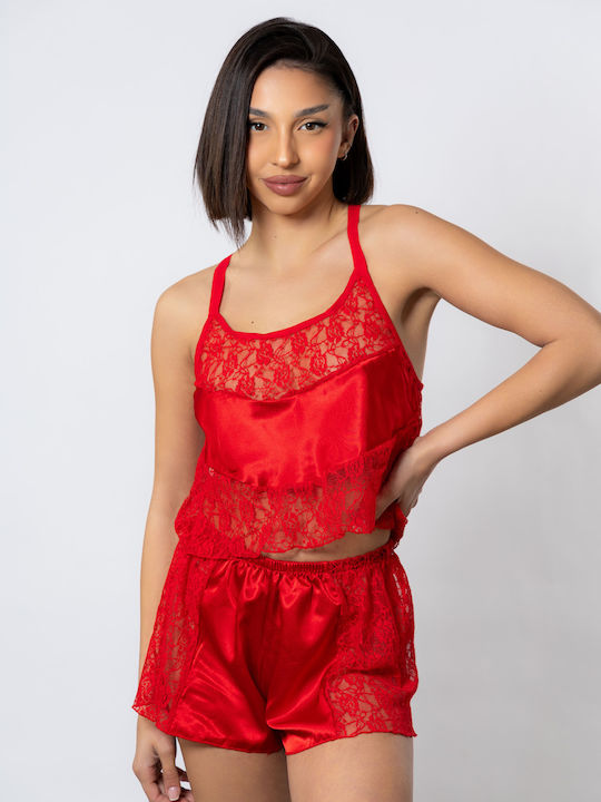 Moongirl Satin Babydoll Iris Red