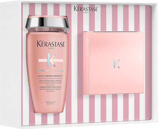 Kérastase Chroma Absolu Hair Care and Styling Set Color Protection for Coloured Hair with Shampoo and Mask 5 Pieces