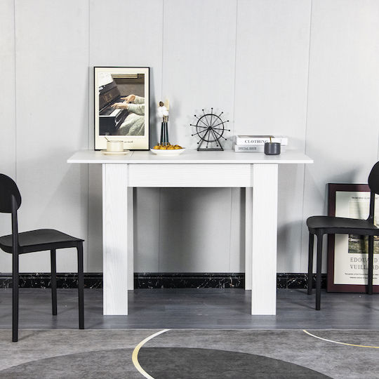Table Kitchen Extendable Wooden White Frasinato 90(+30)x60x78cm