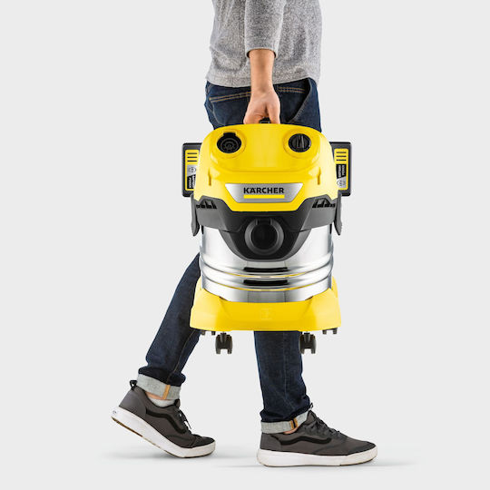 Karcher WD 4-18 S Dual Rechargeable Vacuum Wet / Dry with Plastic Bin 20lt