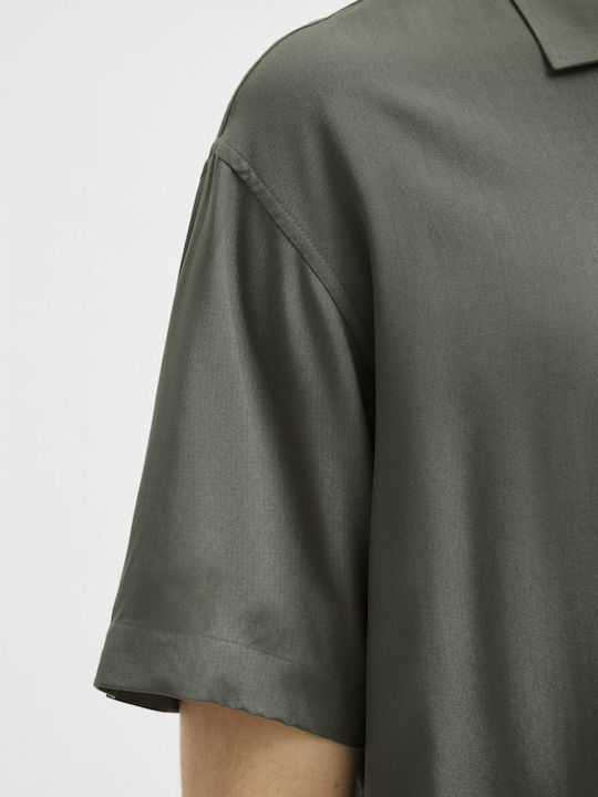 Kurzärmlig Hemd Olive