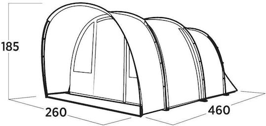 Easy Camp Skarvan 4 Camping Tent Tunnel Blue with Double Cloth 4 Seasons for 4 People 460x260x185cm