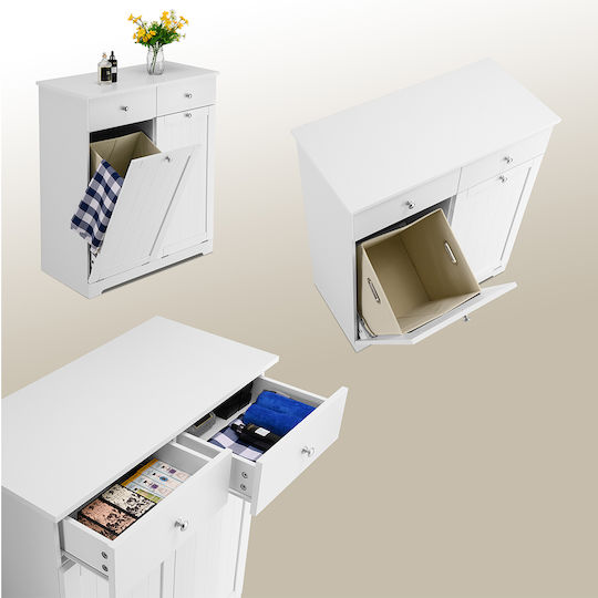 Bakaji Badezimmerschrank Wäscherei 78x38x90cm Weiß