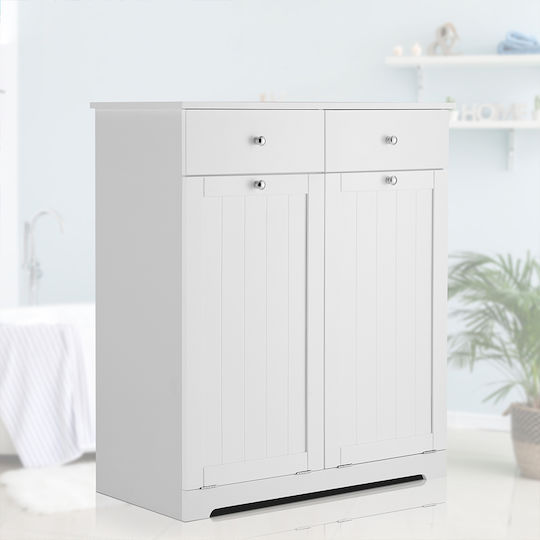 Bakaji Badezimmerschrank Wäscherei 78x38x90cm Weiß