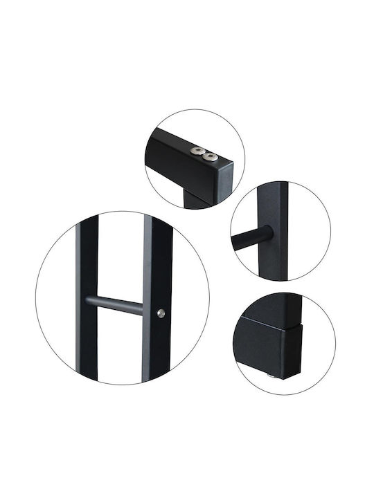 Bakaji Metalic Raft Depozitare lemne 150x80x25cm Negru