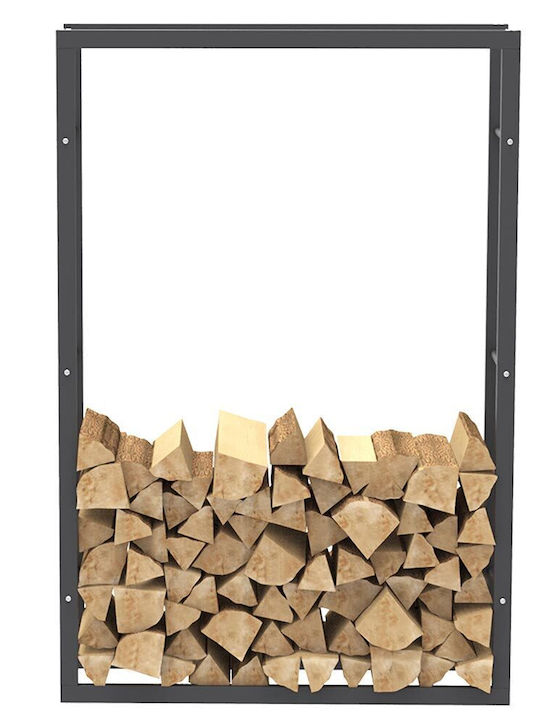 Bakaji Μεταλλικό Ράφι Αποθήκευσης Ξύλων 150x25x100cm Μαύρο