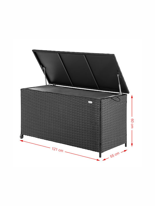 Bakaji Outdoor Storage Box 420lt Black L121xW55xH60cm