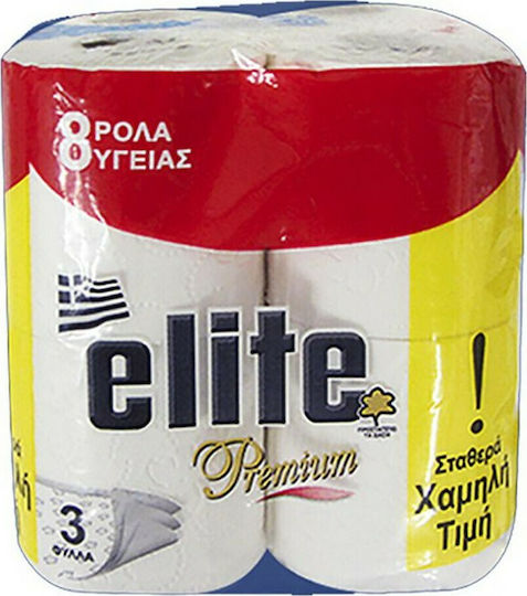 Elite Premium Toilettenpapier 8 Rollen 3 Blätter (75gr/Rolle)