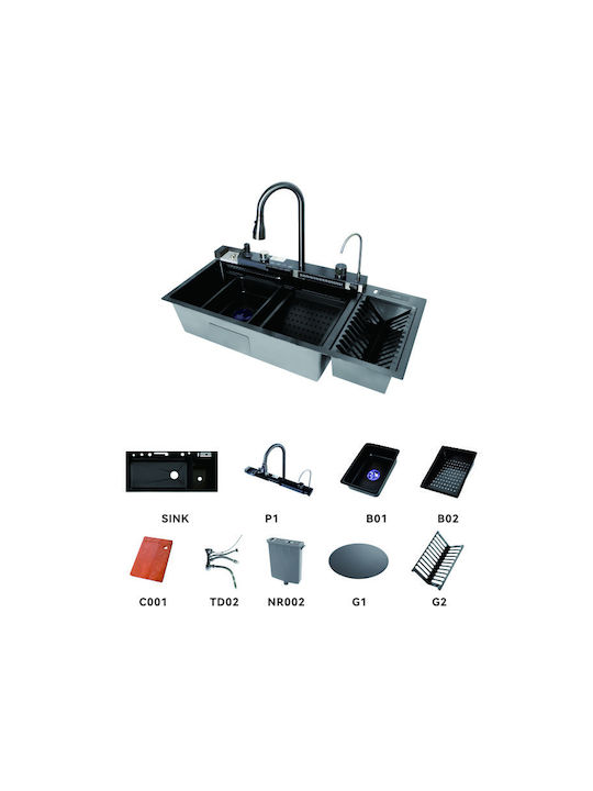Drop-In Sink Inox W100xD46cm Silver
