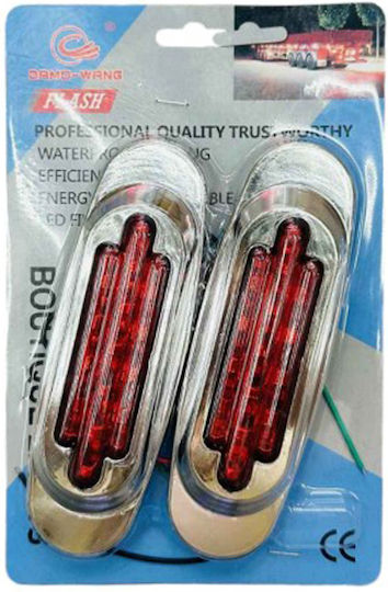 Φωτάκια Led Αυτοκινήτου Πλαϊνά Θέσης 12-24v 2τμχ 16led Universal 3858-3 Κόκκινο Oem
