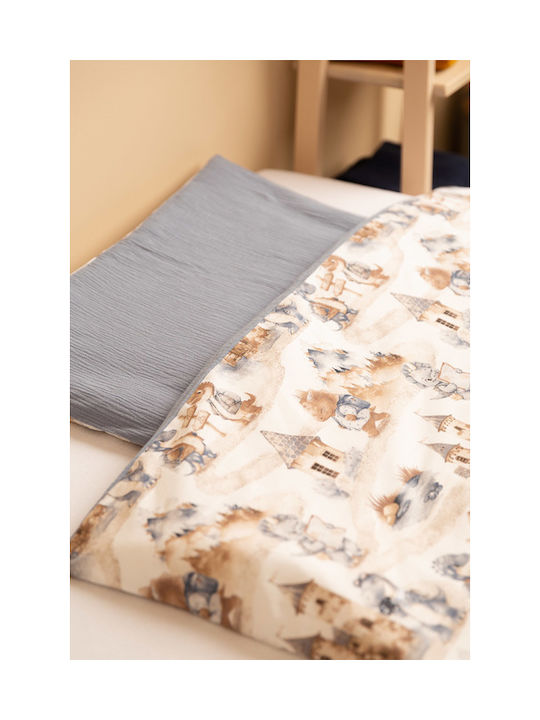 Sensillo Сет Бебешка Долен Калъф с Калъфка за Възглавница Jeans 100x135см.