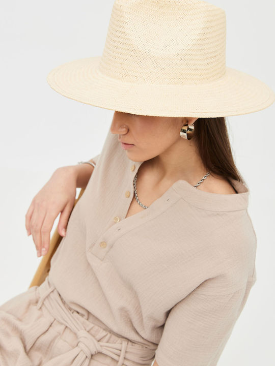 Aristoteli Bitsiani Men's Hat Fedora Beige