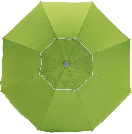 Bakaji Folding Beach Umbrella Aluminum Diameter 2.1m with Air Vent Green