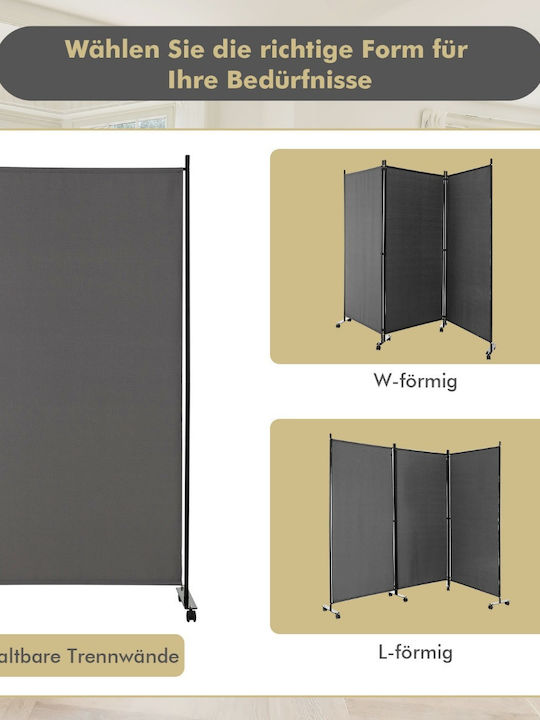 Costway Διακοσμητικό Παραβάν Μεταλλικό 262x180cm