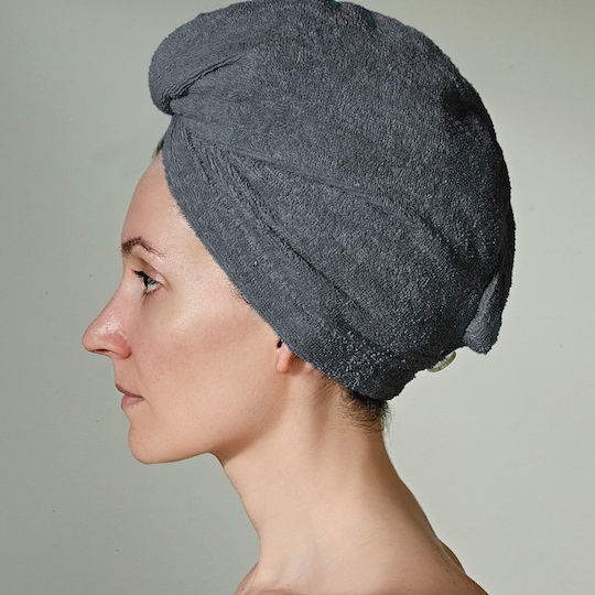 Kentia Πετσέτα Προσώπου Turban 24x64εκ. Γκρι Βάρους 450gr/m²