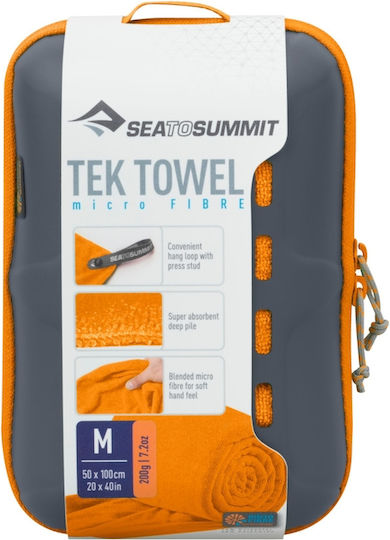 Sea to Summit Tek Микрофибърна Кърпа За Лице С Калъф Оранжева 100x50см
