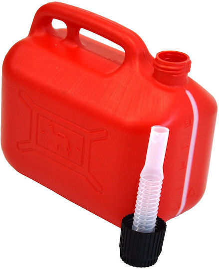 Eval Fuel Can Double Compartment Plastic with Extension Tube 10L Red