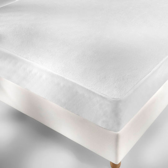 La Luna Protective Cover King Size Waterproof with Skirt Flannel White 180x200+35cm