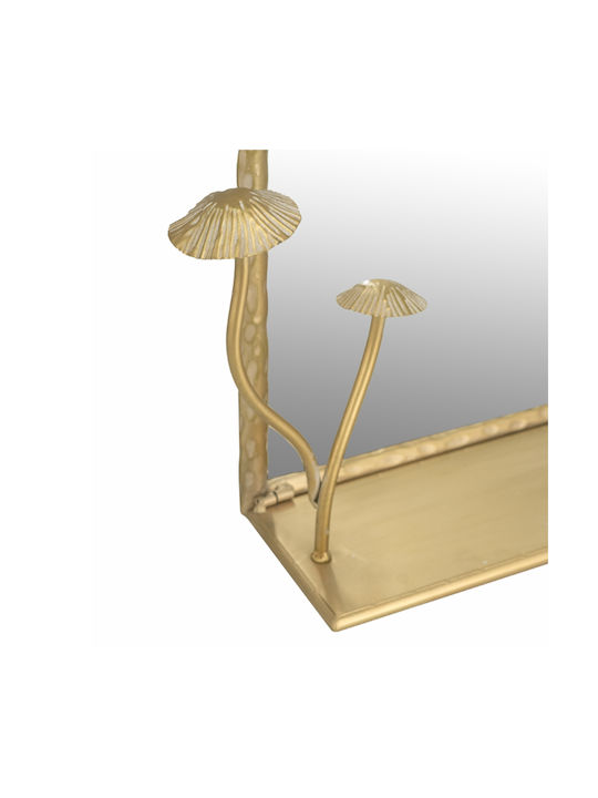 Artekko Mushroom Като Огледало за Стена с Златист Металик Рамка 90x60см 1бр