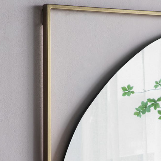 Artekko Irregular Wall Mirror with Gold Metallic Frame 81x81cm 1pcs