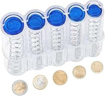 Waiter's Coin Case 5 Places Universal Coin Holder Money Boxes Portable Coin Case Storage Box Rounded Coin Holders Cashiers Waiters Taxi Drivers Clear