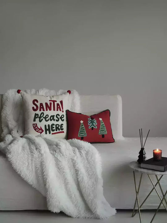 Nef-Nef Homeware Christmas Decorative Pillow Please Square White 45x45cm