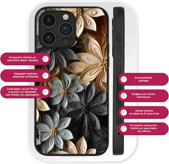 Sonique 3D Flower Series Case for Vivo Y35 4G Vivo Y22 Vivo Y22s Gray