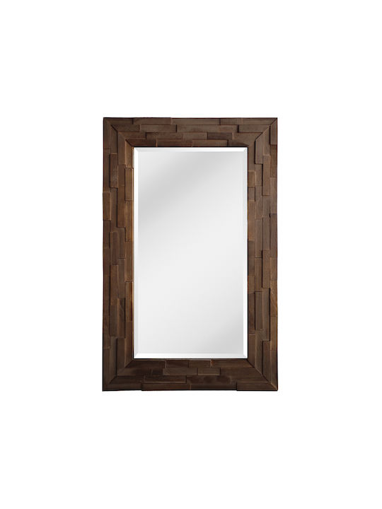 Liberta Woody Wall Mirror with Brown Wooden Frame 110x70cm 1pcs