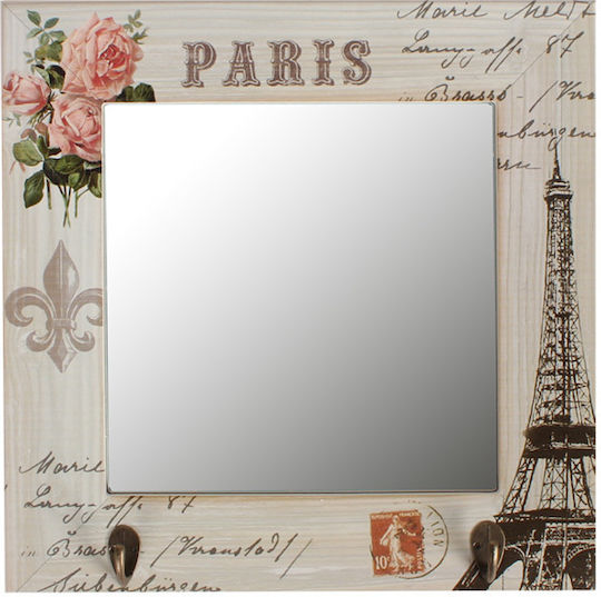 Keskor Paris Yg309 Като Огледало за Стена с Многоцветен Дърво Рамка 34x34см 1бр