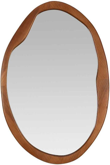 Andrea House Asymmetric Brown Wall Mirror 90x60cm