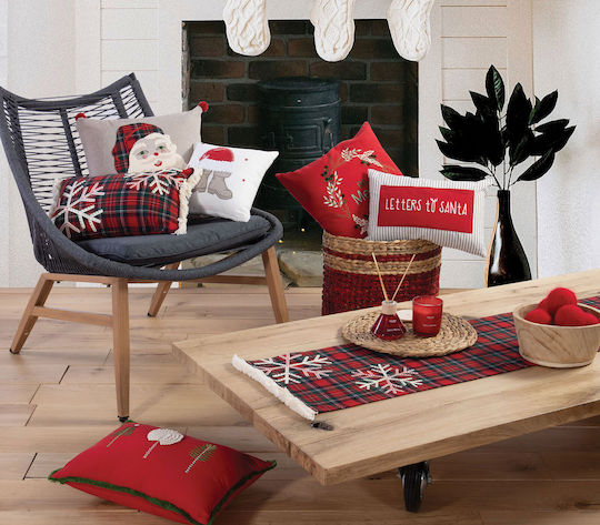Nef-Nef Homeware Christmas Decorative Pillow Alfredo Square Gray 45x45cm