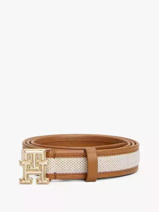 Th Monogram Δερμάτινη Γυναικεία Ζώνη Ταμπά