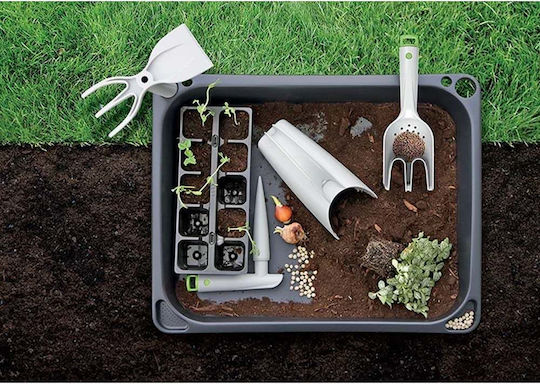 Prosperplast Kultivator mit drei Zinken Gartenrechen mit Stiel