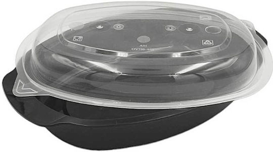 Ecocraft Disposable Plastic PP Tableware for Hot / Microwave Safe 750ml Black 100pcs