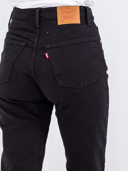 501 Γυναικείο Jean Παντελόνι Mid Rise σε Boyfriend Εφαρμογή Black Heart