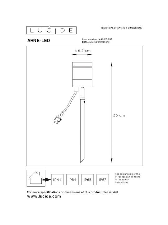 Lucide Lightning Φωτιστικό Led Καρφωτό Arne 14868/05/12