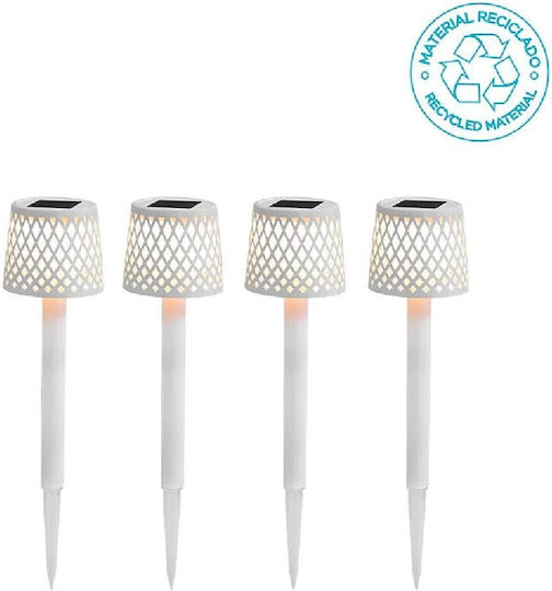 NewGarden Set of 4 Solar Floor Lights 0.3W Warm White 3000K with Motion Sensor and Photocell IP44 7x7x39cm
