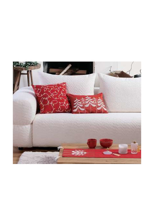 Nef-Nef Homeware Perna Decorativă de Crăciun Pătrat Roșu 45x45buc