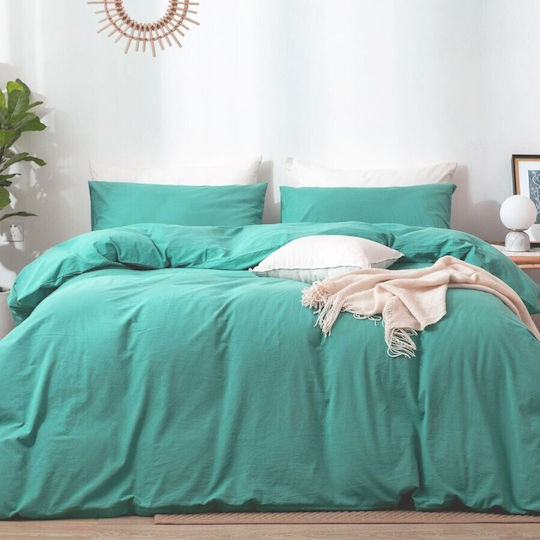 Pucioasa Set Husă de Pilotă Single cu Față de Pernă & 1 Cearsaf 150x220 Mint Green