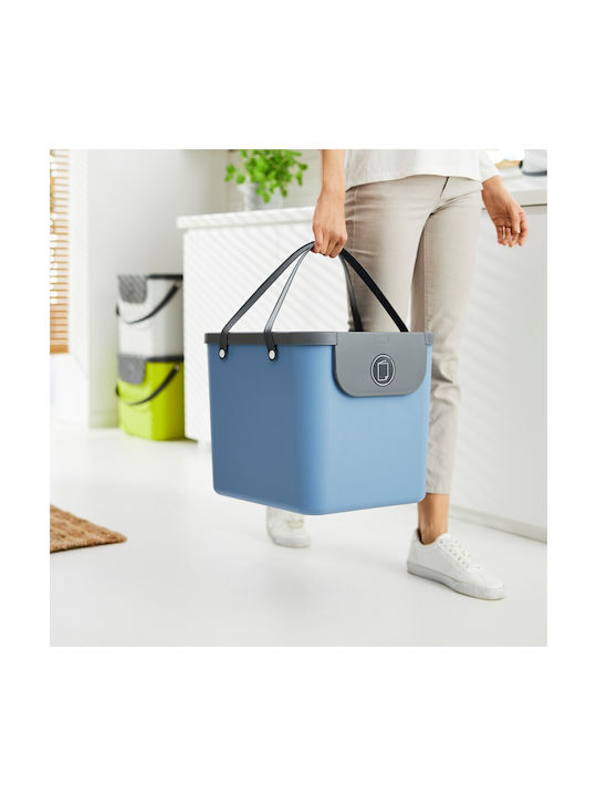 Rotho Babydesign Office Plastic Waste Bin 40lt Blue 35.5x33.9x39.8cm