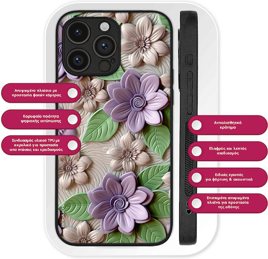 Sonique 3D Flower Series калъф за Vivo Y74s Vivo Y76 5G Виолетов