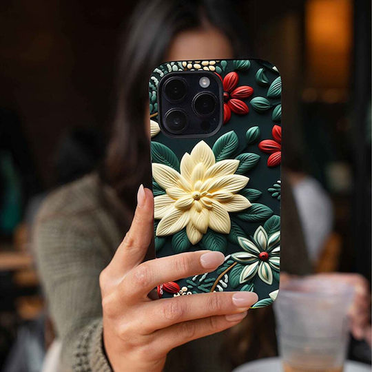 Husă Sonique Seria 3D Flori pentru Google Pixel 8a 5G Verde