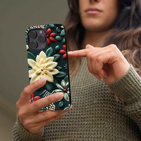 Husă Sonique Seria 3D Flori pentru Google Pixel 8a 5G Verde