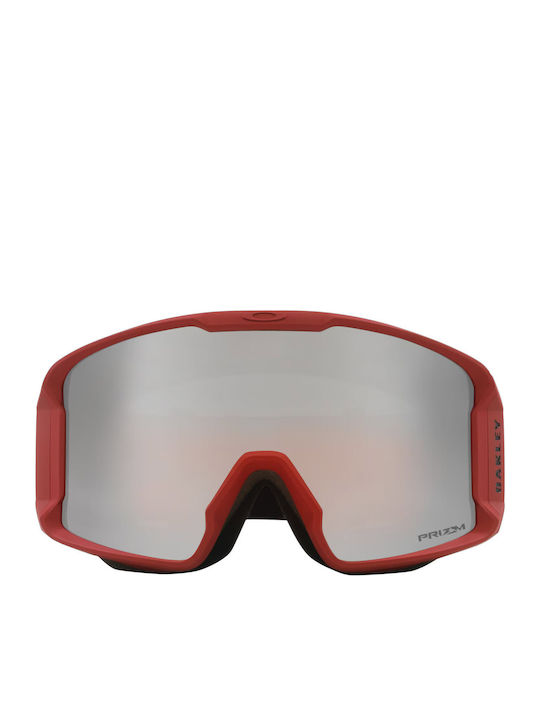 Oakley Line Miner L Μάσκα Σκι & Snowboard Ενηλίκων Κόκκινη με Φακό σε Κόκκινο Χρώμα