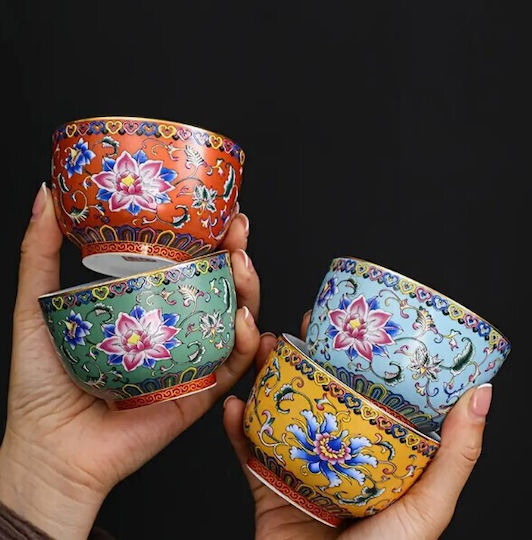 Mug Enamel Multicolored 4pcs