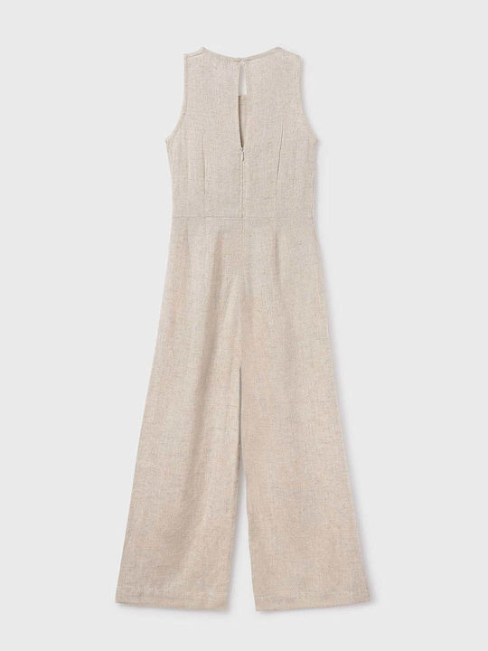 Kids' Linen Jumpsuit Beige Fit